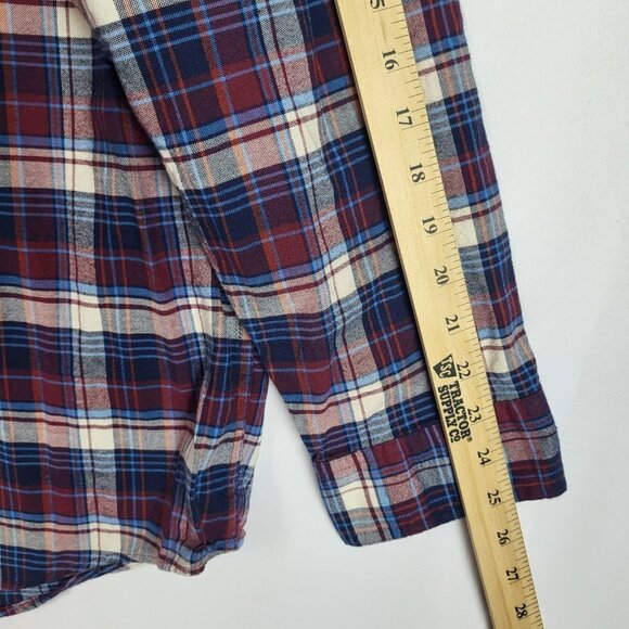 Duluth Trading Button Up Shirt Men's XL Blue Red Plaid Button-Down Collar - Picture 6 of 8